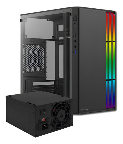 Gabinete Acteck Fusion Ii M-atx Fuente Atx500w Usb 3.0 Negro