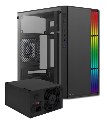 Gabinete Acteck Fusion Ii M-atx Fuente Atx500w Usb 3.0 Negro