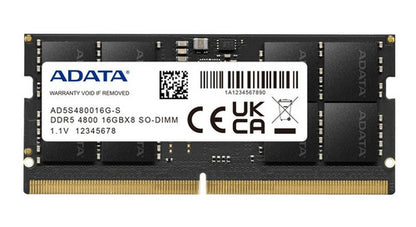 Memoria Ram Adata, Ddr5 16gb Sodimm 4800mhz Ad5s480016g-s