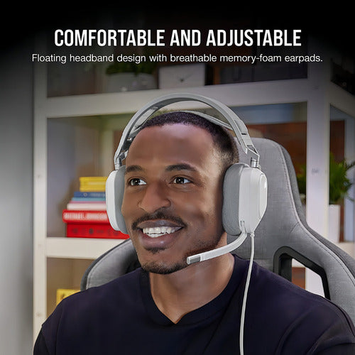 Corsair Audífonos Gamer Hs80 Rgb Usb Alámbrico 1.8m Usb Blan