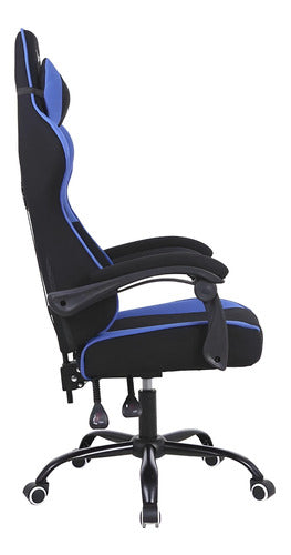 Silla Gamer Xzeal Xz20 Ergonomica Reclinable Azul Xzsxz20a Color Negro/azul Material Del Tapizado Cuero Sintético