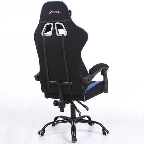 Silla Gamer Xzeal Xz20 Ergonomica Reclinable Azul Xzsxz20a Color Negro/azul Material Del Tapizado Cuero Sintético