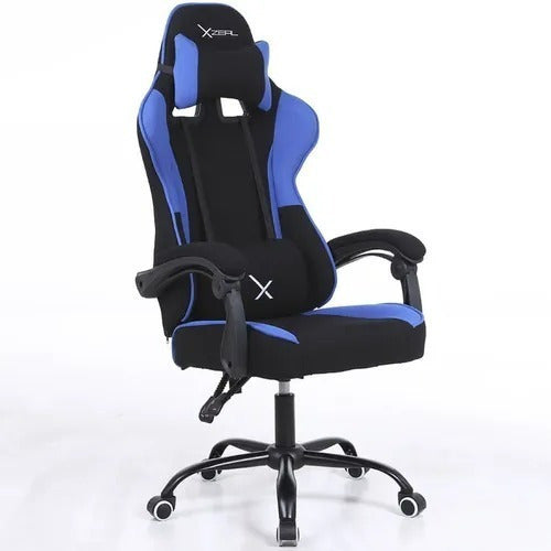 Silla Gamer Xzeal Xz20 Ergonomica Reclinable Azul Xzsxz20a Color Negro/azul Material Del Tapizado Cuero Sintético