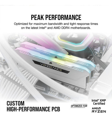 Kit Memoria Ram Corsair Rgb Ddr4, 3600mhz 16gb 2x8gb Blanco