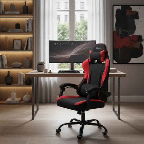 Silla De Escritorio Xzeal Xz20 Gamer Ergonómica  Negra Y Roja