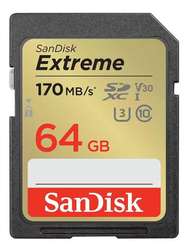 Memoria Flash Sandisk Extreme, 64gb Sdxc Uhs-l Clase 10