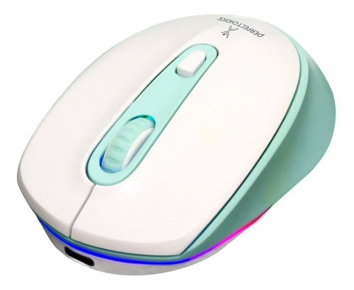 Mouse Ergonómico Perfect Choice Óptico Lumier Inalámb /vc Blanco