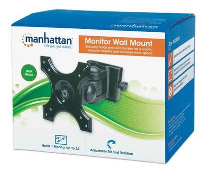 Manhattan Soporte De Pared Monitor Hasta 22' 12kgs Negro