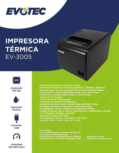 Impresora De Tickets Usb Naceb Ev-3005