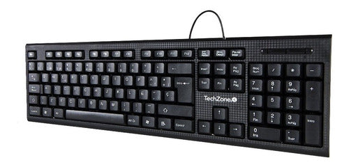 Teclado Techzone Tz16tec01-ala, Alámbrico Usb Negro Español