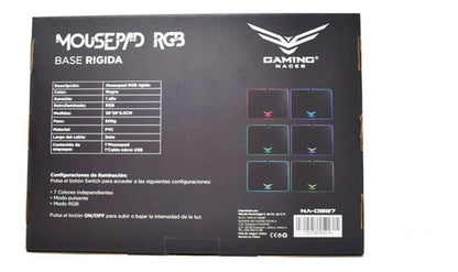 Gaming Naceb Mousepad Base Rigida Na-0927 Iluminacion Rgb 36cm X 26cm
