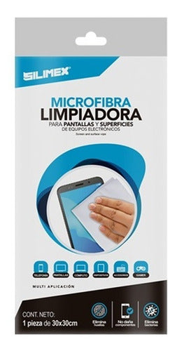 Toalla Seca Microfibra Silimex Limpieza Pantallas Y Superficies 30x30 Cm Holo White
