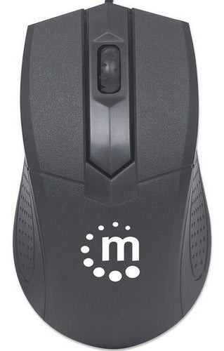 Kit De Teclado Mouse Manhattan 178464 Alámbrico Usb Negro Negro
