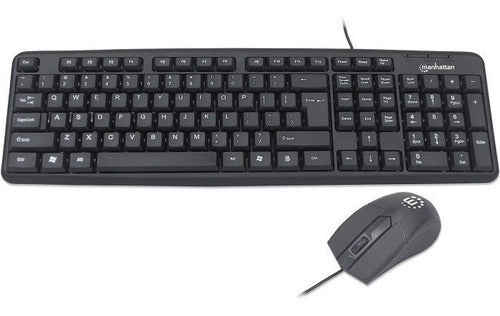 Kit De Teclado Mouse Manhattan 178464 Alámbrico Usb Negro Negro