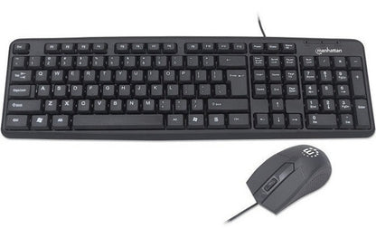 Kit De Teclado Mouse Manhattan 178464 Alámbrico Usb Negro Negro