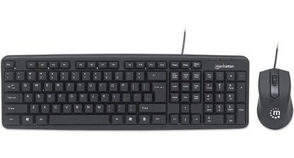 Kit De Teclado Mouse Manhattan 178464 Alámbrico Usb Negro Negro