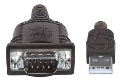 Manhattan Adaptador Rs-232 Usb Macho 45cm Transparente Negro