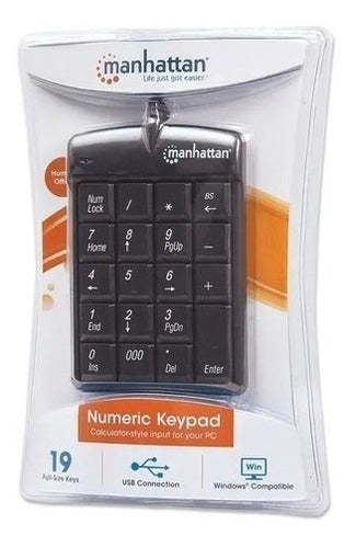 Manhattan Teclado Numérico 176354, Alámbrico, Usb, Negro Negro Español