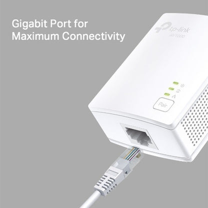 TP-Link TP-PA7017 - Powerline Starter Kit AV1000 Puerto Gigabit, Plug & Play, Ethernet sobre alimentación, tamaño nano con cable, red doméstica expandida con conexiones estables, ideal para Smart TV
