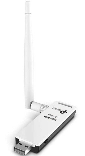 TP-LINK TL-WN722N 150Mbit/s adaptador y tarjeta de red - Accesorio de red (Inalámbrico, USB, 150 Mbit/s, Atheros, 4 dBi, 2.4 - 2.4835 GHz), Blanco