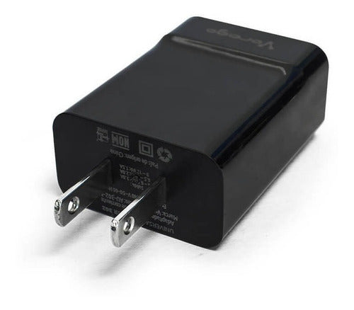 CARGADOR PARED CARGA RAPIDA VORAGO AU-302 QUICK CHARGE 2.4A NEGRO