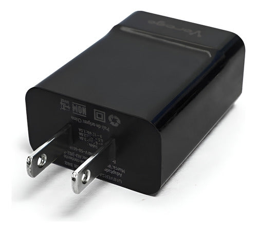 CARGADOR PARED CARGA RAPIDA VORAGO AU-302 QUICK CHARGE 2.4A NEGRO