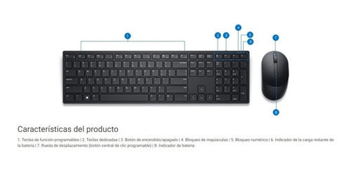 Kit Dell Teclado Y Mouse  Inalambrico En  Español Original