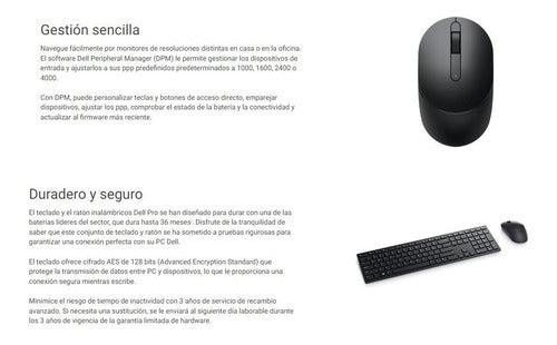 Kit Dell Teclado Y Mouse  Inalambrico En  Español Original