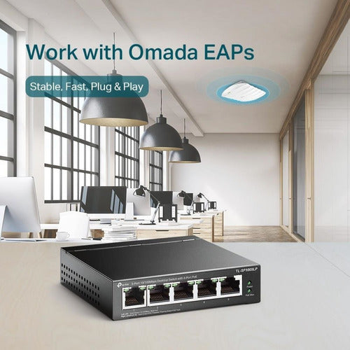 Switch Tp-link Fast Ethernet Tl-sf1005p 5 Puertos 100mbps