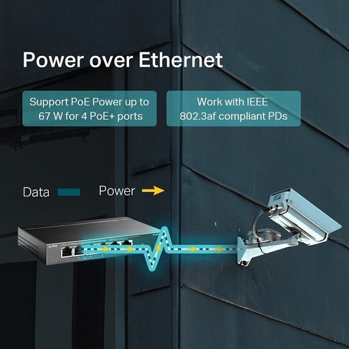 Switch 6 Puertos Tp-link Tl-sf1006p Poe Escritorio 10/100mbp