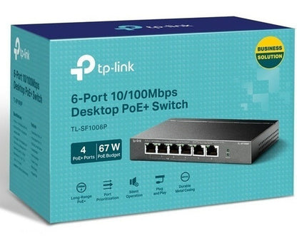 Switch 6 Puertos Tp-link Tl-sf1006p Poe Escritorio 10/100mbp