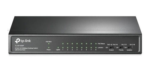 Switch Tp-link Tl-sf1009p 8 Puertos 10/100 Mbps Poe Negr /vc