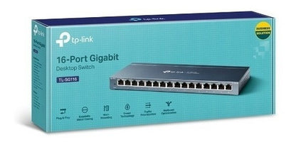 SWITCH GIGABIT TP-LINK TL-SG116 - Negro, 10 W, 16 puertos