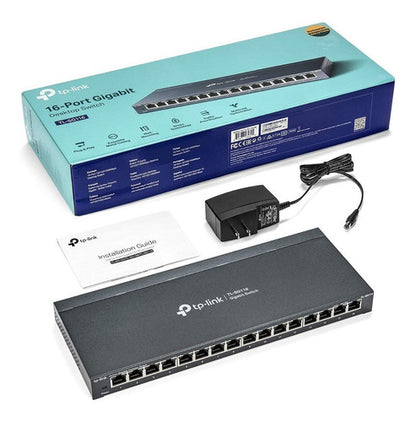 SWITCH GIGABIT TP-LINK TL-SG116 - Negro, 10 W, 16 puertos