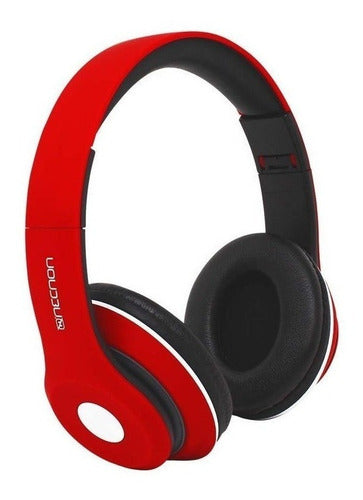Necnon Audífonos Con Micrófono Nbh-01r Bluetooth 3.5mm, Rojo
