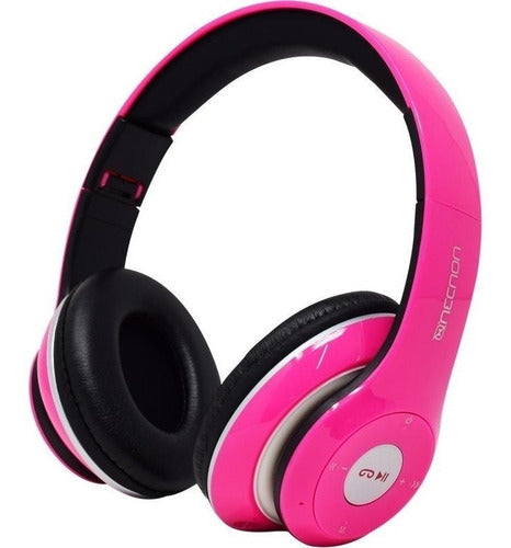 Audífonos Con Micrófono Necnon Nbh-01r Bluetooth Alámbrico