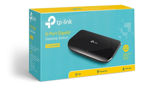 Switch Tp-link Gigabit Ethernet Tl-sg1008d 1000mbps 8 Puerto