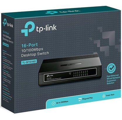 Switch 16 Puertos Tp-link 10/100 Mbps Tl-sf1016d Plug & Play