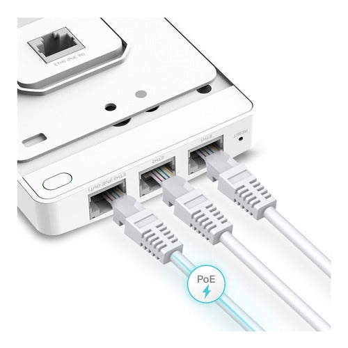 TP-Link EAP235-Wall | Omada AC1200 punto de acceso Gigabit inalámbrico en pared | MU-MIMO y formación de haces | Alimentado por PoE | Instalación rápida | SDN integrado | Acceso a la nube y aplicación Omada | Blanco
