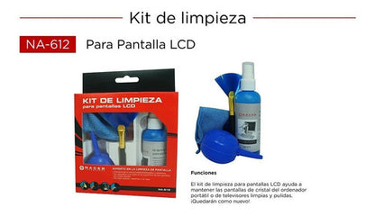 Kit Limpiador Multiusos Y Pantallas Paño Liquido Cepillo