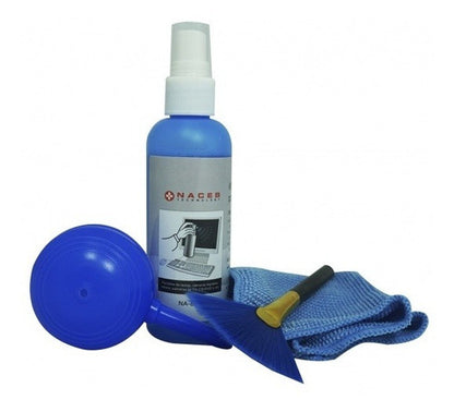 Kit Limpiador Multiusos Y Pantallas Paño Liquido Cepillo