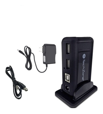 Techzone Hub Usb 2.0 7 Puertos Usb 2.0 Hembra 480mbit Negro