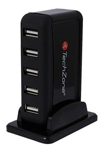 Techzone Hub Usb 2.0 7 Puertos Usb 2.0 Hembra 480mbit Negro