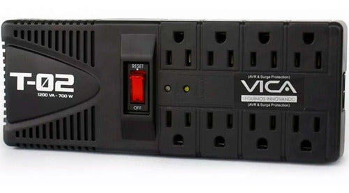 Regulador Vica T-02, 300j, 700w, Entrada 127v, 8 Contactos