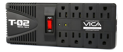 Regulador Vica T-02, 300j, 700w, Entrada 127v, 8 Contactos
