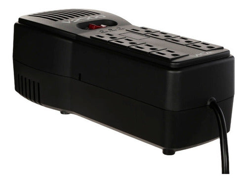 Regulador Vica V2500, 2500va, 300j, Entrada 100-127v, Negro
