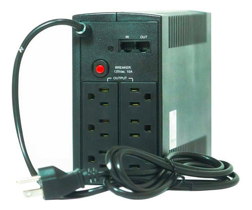 Regulador De Voltaje Smartbitt Smart Interactive Sbnb800 800va Entrada Y Salida De 120v Ca Negro