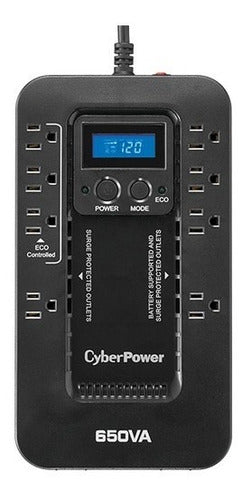 No Break Cyberpower Ec650lcd, 390w, 650va, Entrada 96-140v