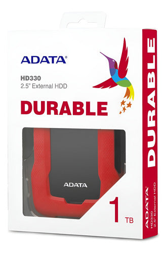 Disco Duro Externo Adata Hd330 2.5 1tb Usb 3.1 Rojonegro