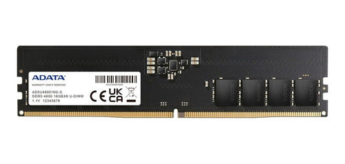 Memoria Ram Color Negro  16gb 1 Adata Ad5u480016g-s